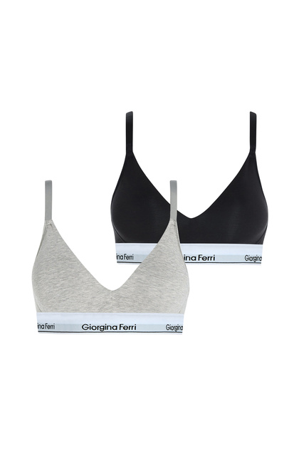 Cutie cu 2 sutieni sport căptușiți pentru femei, cu bandă elastică, potriviți pentru utilizare zilnică, Bralet Sophie