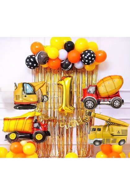 Construction Business Machinery Concept Balloon Chain