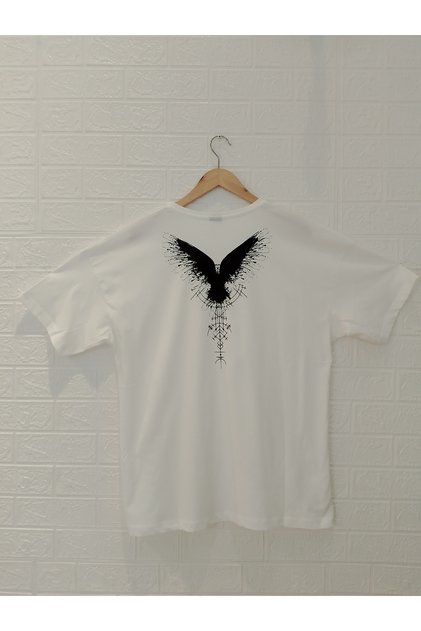 Valhalla Raven Printed Oversized T-Shirt