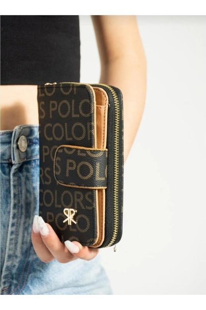 Women's Black Tababozuk Wallet with Money and Card Compartment