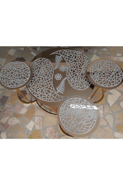 Coffee Table Cover Set/2 Pieces Coffee Table Runner (60CM 1 AD) /33cm Lik3 Nesting Cover/s.leather/silvery Silver