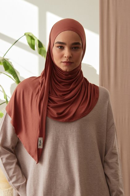 Practical Premium Jersey Shawl |   Color: Red Red |   Size: Adult |   Chin Stitched |   Instant Hijab