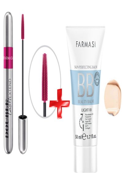 Double Lash Extend Double Effect Mascara + Bb Cream Light 50 ml 01 (Set of 2)