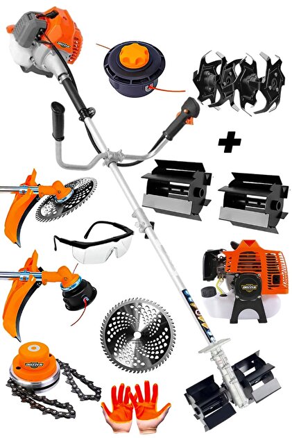 DOZZER Alman 14Hp Prof. Yan Tipi Benzinli Tırpan Ot Çalı Çim Biçme