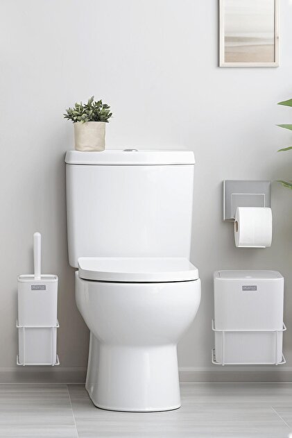 Okyanus Home Siyah Eko Magic Askılı Kare Mina 2'li Wc Kova Ve