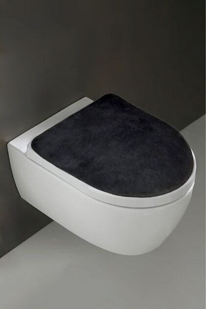 Toilet Seat Cover, Ultrasoft Plain Black Color, Bathroom Toilet Seat Cover