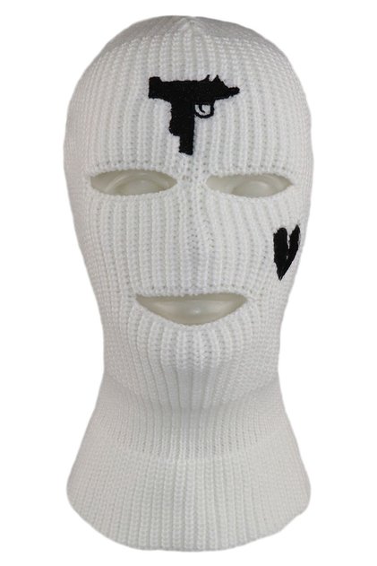Winter Unisex 3 Eyed Snow Mask White