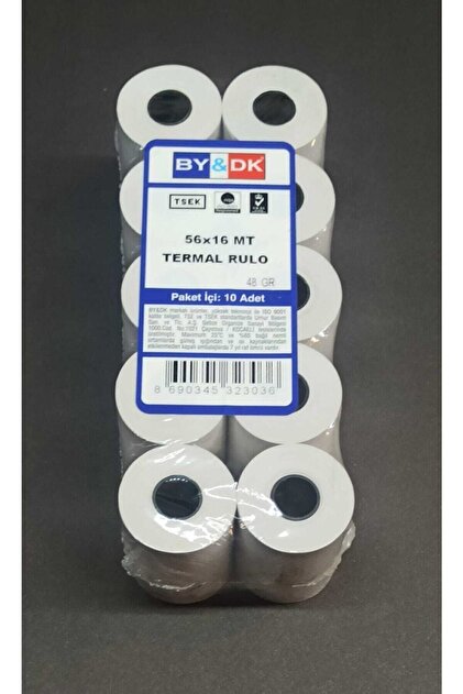BY&DK 56mm X 16 Metre Termal Yazarkasa Pos Rulosu - Fiyatı, Yorumları