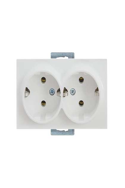 Rita Double Grounded Socket White