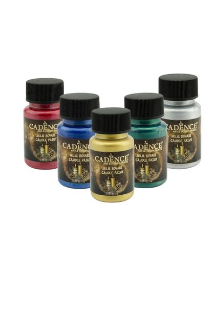 Dora Metalik Mum Boyası 50ml 5'li Set-altın-gümüş-zümrüt-sax Mavi-kırmızı Renk-mum Fitil Hediyeli