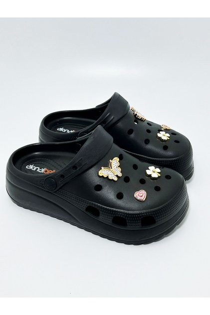Akinalbella Women's Casual Slippers - Stone Detailed Type