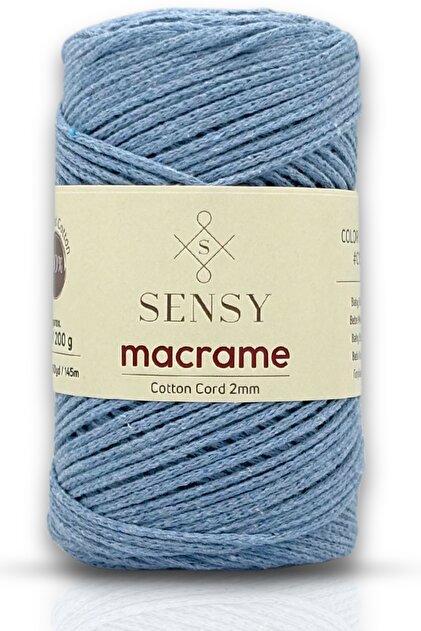 Premium Cotton Macrame Cord Baby Blue 2mm Cotton Chain Macrame Bag Cord Supla Cord Cotton Cord