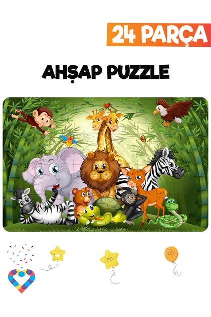 Ahşap Çocuk Puzzle 24 Parça