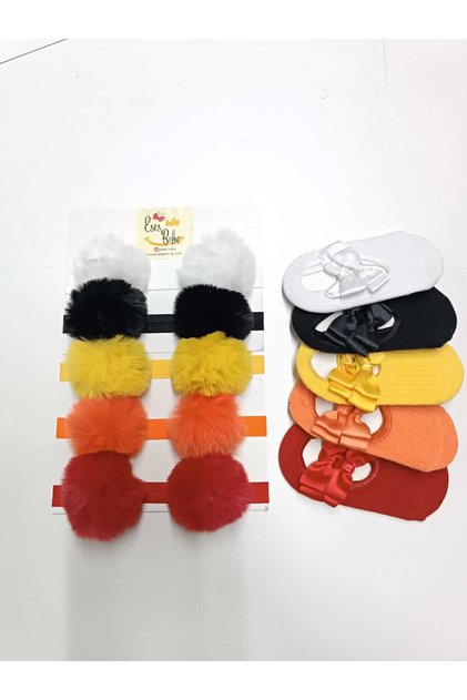 10-Piece Baby Girl Socks Bandana Set