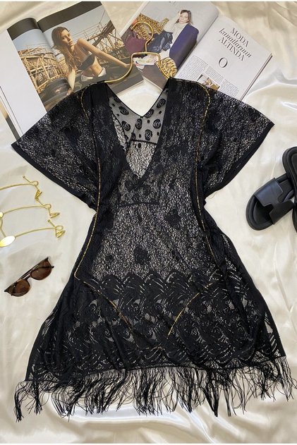 Tasseled Patterned Woven Beach Wear Pareo