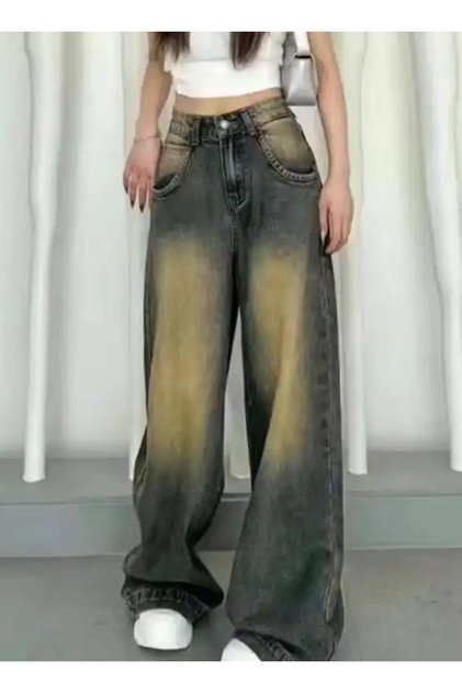 Y2k New Style Vintage Dirty Jeans Model Unisex Trousers