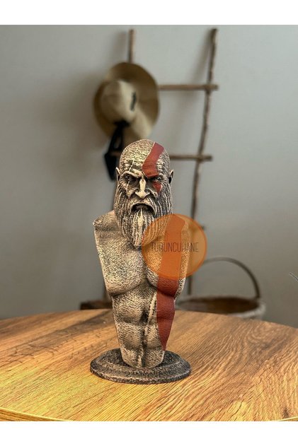 Kratos Büst God Of War Ragnarok Playstation Oyunu Karakter Büstü 15 CM