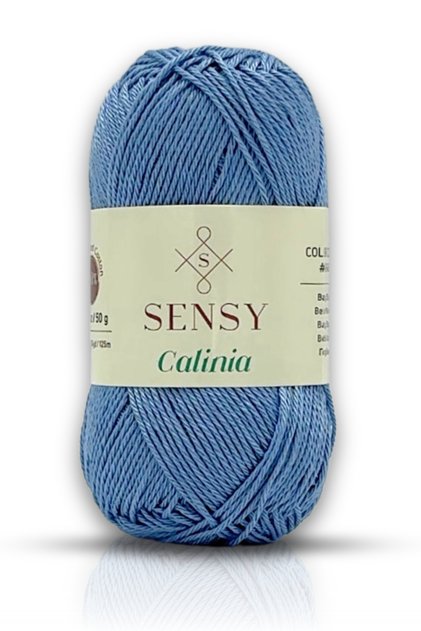 Calinia 100% Mercerized Cotton Knitting Yarn, Lace Yarn, Crochet Yarn, Giza Egyptian Cotton Baby Blue
