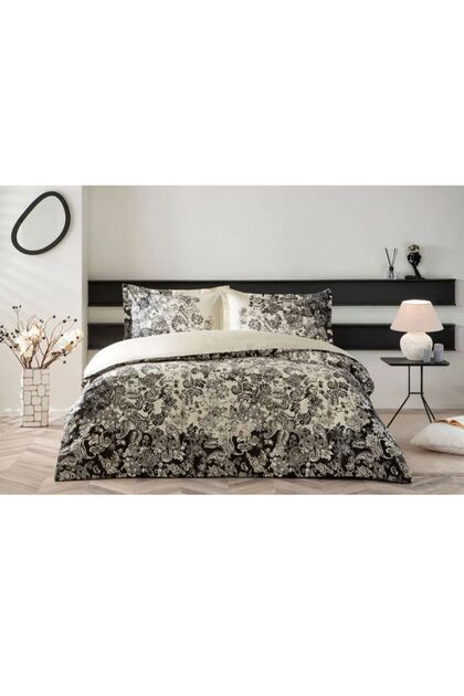 Taç Satin Double Duvet Cover Set Monica Black