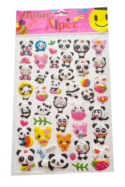 Kabartma Sticker Etiketler 30x17cm Emoji Kalp Hayvanlar Bayrak Meyveler Smiley Kuşlar Kelebekler