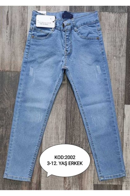 YdbkKidsstore Yeni Sezon Erkek Çocuk Eskitmeli Taşlanmış Yıpratılmış Likralı 5 Cep Jean/Koy Pant.