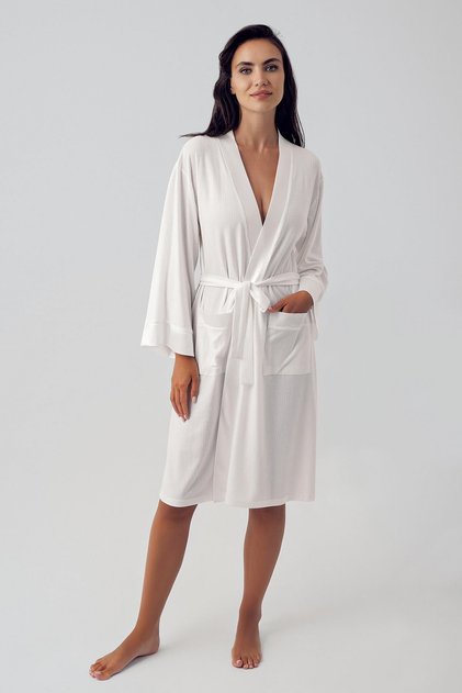 Women's Long Sleeve Stretchy Viscous Short Dressing Gown