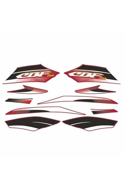 HONDA CBF 150 UYUMLU STICKER SETI KIRMIZI 001