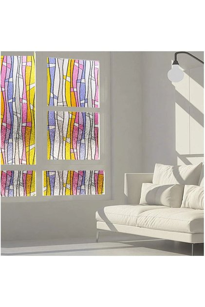 Static Glass Foil Film Japanese Technology 3Dxc Stained Glass Self-Coloring /Width: 46 cm X 1.5 Mt