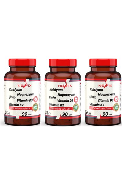 90 Tablets x 3 packs Calcium Magnesium Potassium Kalium Zinc Vitamin D3 Vitamin K2 CALCIUM