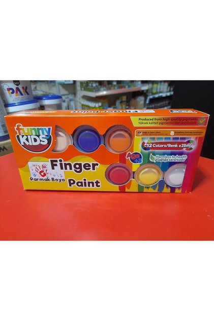 Funny Kids Parmak Boya Finger Paint seti 12li*25ml lik pakette