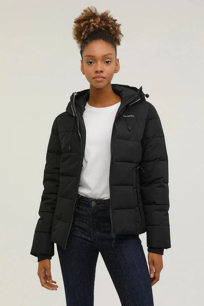 Black Women's Hooded Coat