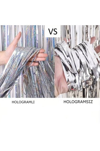 Imported Metallized Hologram Silver Background Curtain