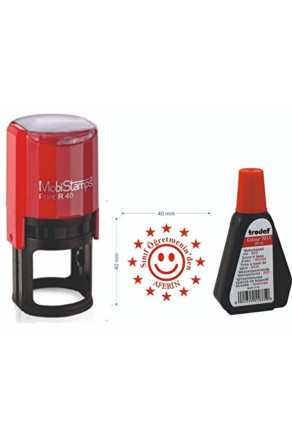 Teacher's Stamp - Round Well Done Stamp + Trodat 7011 Ink