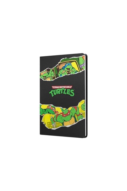 دفتر ملاحظات بوتيك بغطاء صلب مخطط باللون الأسود من Ninja Turtles - 80 ورقة