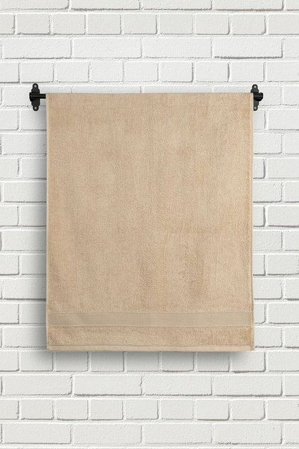 Bamboo Crystal Border Beige 70x150 Bath Towel