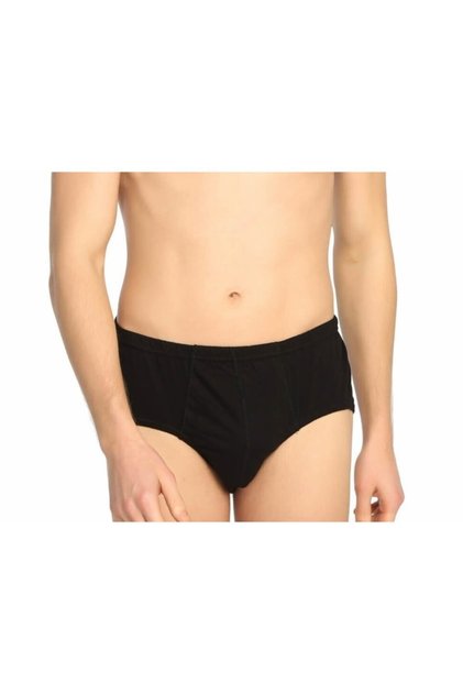 Men's Classic Combed Cotton Slip Briefs Black Cotton Single Pack