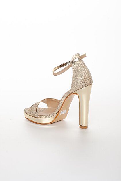 LLLA High Heel Women's Evening Dress Gold Color Shoes- Trendyol
