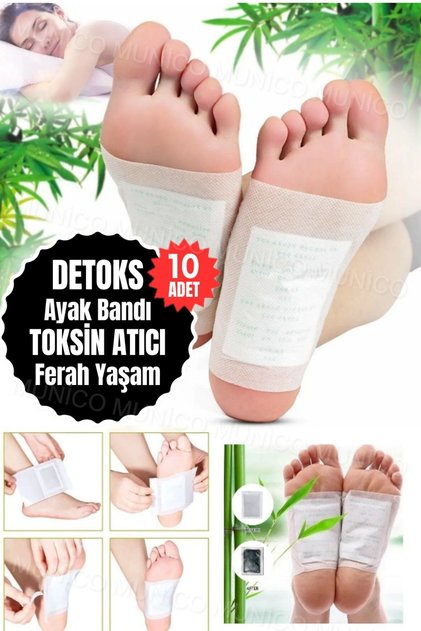 Dinç Uyanmak İçin Ayak Bandı - Enerjiyi Arttırır, Ayak Ağrısını 10 Parça Detoks Ayak Bakım Bandı