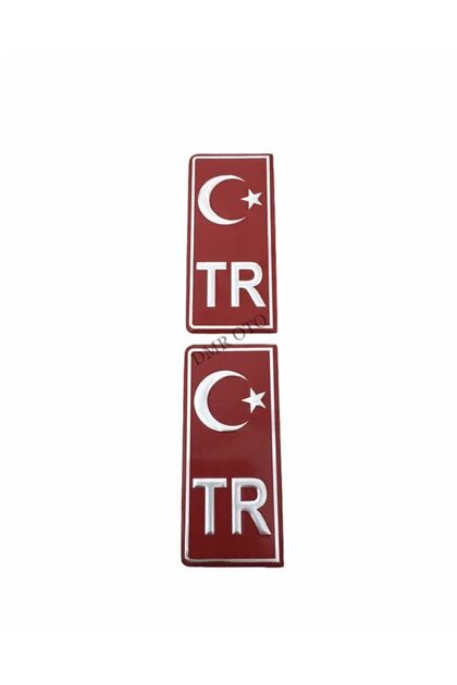Turkish Flag License Plate Sticker 2 Pieces