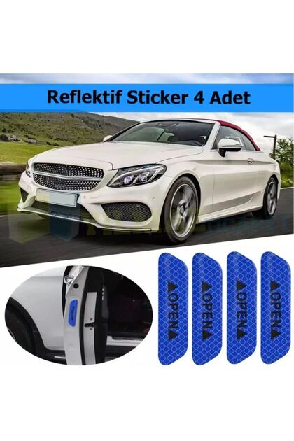 Vehicle Door Warning Sticker Open Reflective Car Auto Sticker Adhesion 4 Pieces