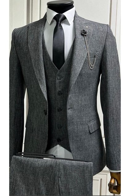 New Light Gray Slim Fit Suit – Slimfit, Please Choose One Size Larger.