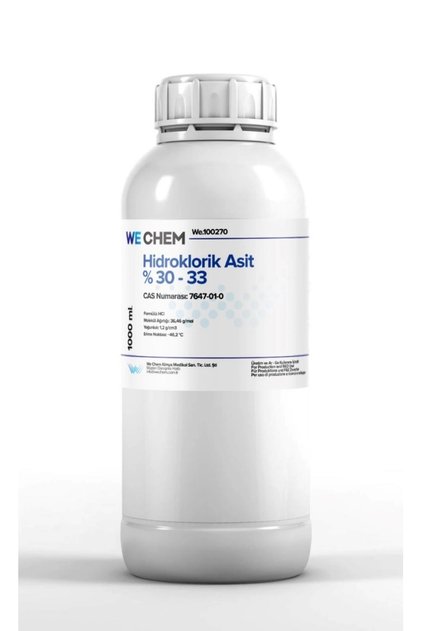 Taş Asidi Hidroklorik Asit Hcl % 30 - 33 1000 Ml