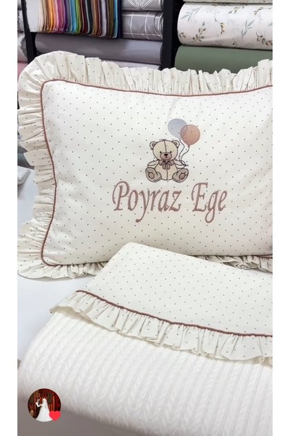 100% Cotton Oeko-Tex Certified Teddy Bear Embroidered Baby Pique Set