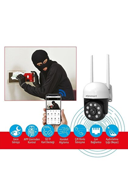 ALPSMART AS-690 Wifi Dış Ortam 360 Derece 2 MP IP Kamera - Fiyatı