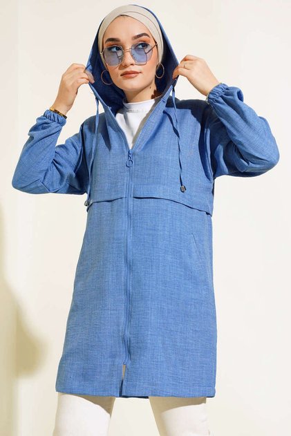 Araboy Hooded Zippered Linen Cap