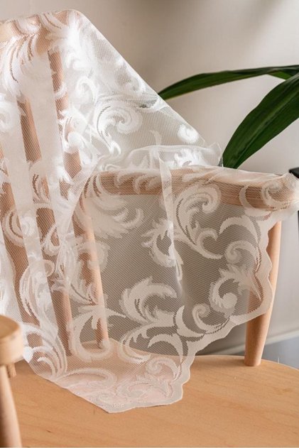 Sarmaşık Örme Tül Perde Ekstrforlu Düz Dikim