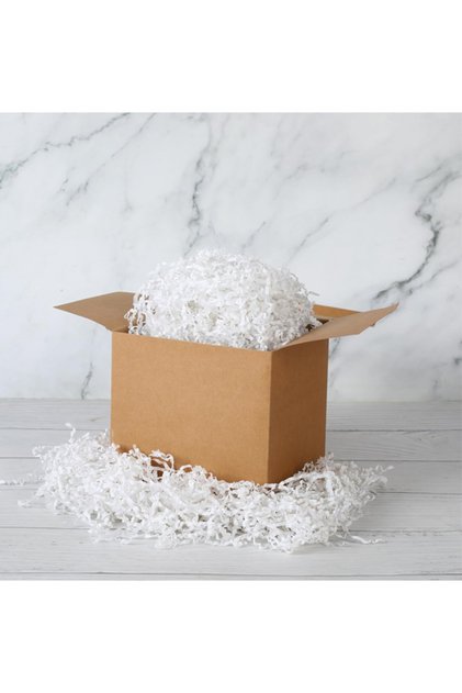 Zigzag Shredded Paper 1000gr. White 1 pc. Box Filling Material, Tissue Paper Shreds, Decorative Filling Material