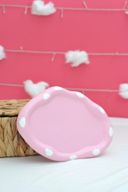 Cloudy Pink Organizer Plate |   Bathroom Organizer |   Office Organizer Tray