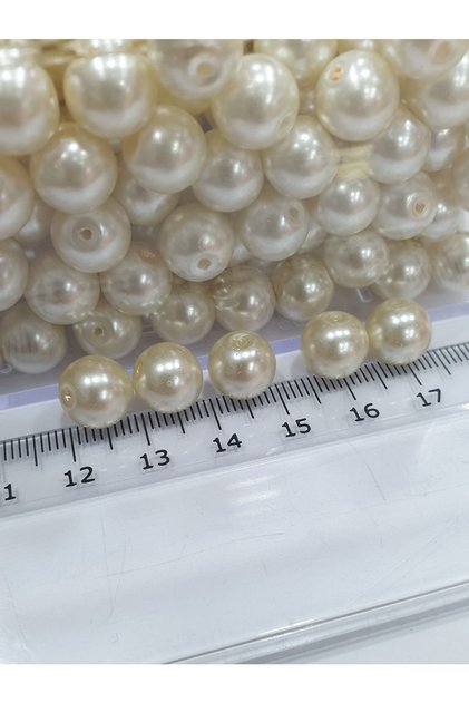 Glass Pearl - Cream 10mm (100gr - 80pcs)
