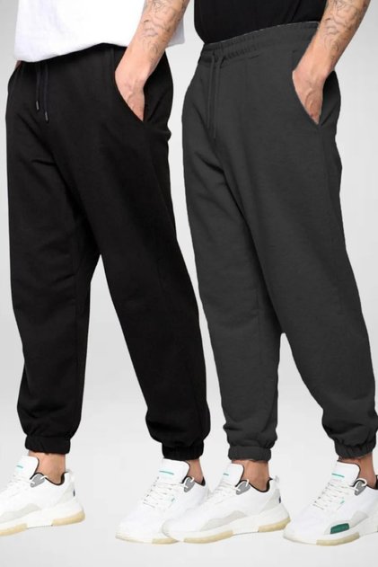 2-Piece Men's Plus Size Rubber Leg Sweatpants